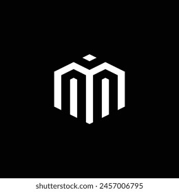 Monogram letter IM logo, letter MI logo icon vector template on dark background