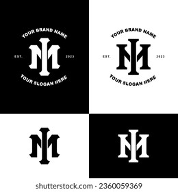 Monogram letter IM or MI with interlock style good for brand, clothing, apparel, streetwear, baseball, basketball, football and etc