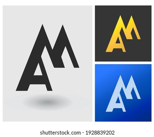 AM monogram letter initial mark logo template symbol concept