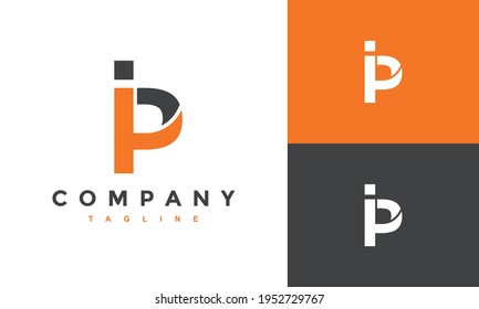 the monogram letter IP logo	