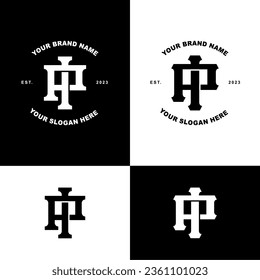 Monogram letter IP or PI with interlock style good for brand, clothing, apparel, streetwear, baseball, basketball, football and etc
