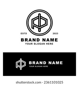 Monogram letter IP or PI with interlock style good for brand, clothing, apparel, streetwear, baseball, basketball, football and etc