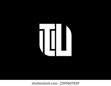 Monogram Letter IU Logo Design vector template
