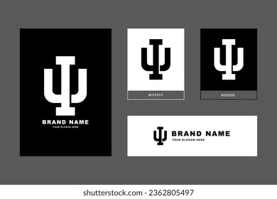 Letra monograma IU o UI con estilo de interconexión buena para marca, ropa, ropa, ropa de calle, béisbol, baloncesto, fútbol, etc