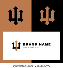 Letra monograma IU o UI con estilo de interconexión buena para marca, ropa, ropa, ropa de calle, béisbol, baloncesto, fútbol, etc
