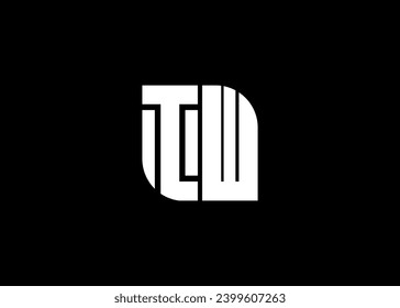 Monogram Letter IW Logo Design vector template