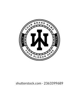 Letra monograma IW o WI con estilo de enclavamiento, diseño de insignias para marca, ropa, ropa, ropa de calle, béisbol, baloncesto, fútbol, etc