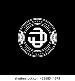 Monogram letter J or JJ with interlock style, badge design for brand, clothing, apparel, streetwear, baseball, basketball, football and etc