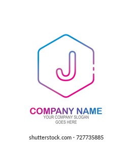 Monogram Letter J Logo Design. Usable as technology and electronics company logo