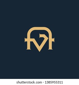 Monogram - Letter A & J Logo - Vector logo template