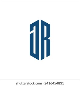 Monogram letter J and R shaped into pillar for lawyer business logo
