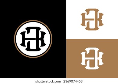 Monogram letter JK or KJ with interlock style good for brand, clothing, apparel, streetwear, baseball, basketball, football and etc