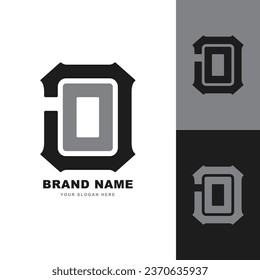 Letra monograma JO o DO con estilo moderno bueno para marca, ropa, vestimenta, ropa de calle, béisbol, baloncesto, fútbol, etc