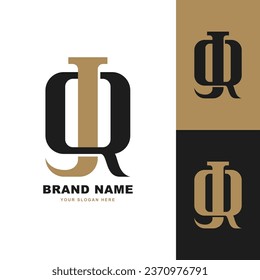 Monogram letter JQ or QJ with interlock, classic style good for brand, clothing, apparel, streetwear, baseball, basketball, football and etc