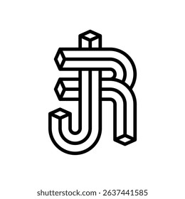 Monogram Letter JR Logo Design