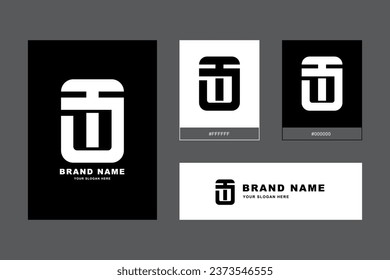 Monogram letter JT or TJ with interlock style good for brand, clothing, apparel, streetwear, baseball, basketball, football and etc