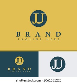 Logotipo Monograma JU In Circle, adecuado para cualquier negocio con Iniciales JU o UJ.