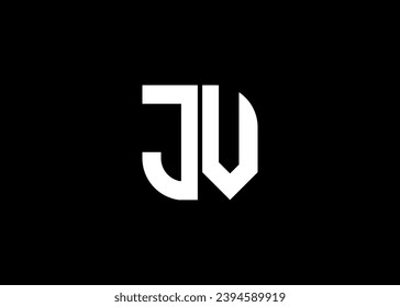 Monogram Letter JV Logo Design Vektorgrafik-Vorlage