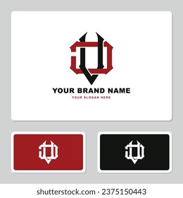 Monogram letter JV or VJ with interlock style good for brand, clothing, apparel, streetwear, baseball, basketball, football and etc