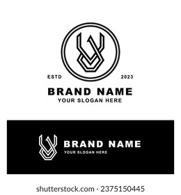 Monogram letter JV or VJ with interlock style good for brand, clothing, apparel, streetwear, baseball, basketball, football and etc