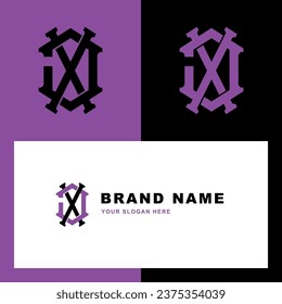 Letra monograma JX o XJ con estilo de interconexión buena para marca, ropa, ropa, ropa, calle, béisbol, baloncesto, fútbol, etc