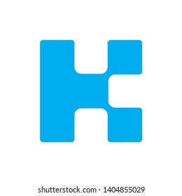 Monogram Letter K Geometric Square Pixel Business Company Vector Logo Design