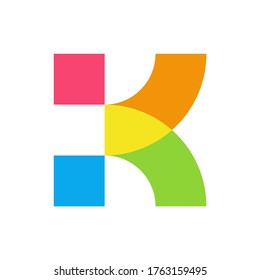 Monogram Letter K Geometric Triangle Square Business Company Vector Logo Design