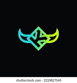 The monogram is the letter K and hornet. Elegant and outline.