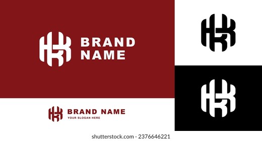 Letra monograma K o KK con estilo de interconexión buena para marca, ropa, ropa, ropa, ropa de calle, béisbol, baloncesto, fútbol, etc