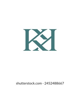 Monogram Letter K KK in Serif Font Vector Logo Design