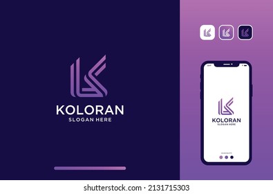 monogram letter K logo design.