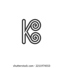 El monograma es la letra K y la espiral. Elegante y contundente.