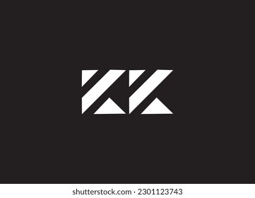 Monogram letter KK logo design vector template