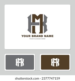 Letra monograma KM o MK con estilo de interconexión buena para marca, ropa, ropa, ropa, ropa de calle, béisbol, baloncesto, fútbol, etc