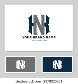 Monogram letter KN or NK with interlock style good for brand, clothing, apparel, streetwear, baseball, basketball, football and etc