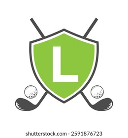 Monogram Letter L Golf Club Logo Design, League and Golfing Symbol Vector Template