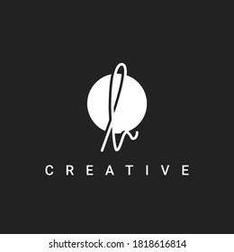 Logo-Vorlage für Monogramm L mit handgeschriebenem Stil, minimalistisches Logo-Symbol, Vektordesign in Schwarz-Weiß