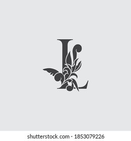 Monogram Letter L Luxury Logo Icon, Vintage  Deco L Letter Gold Color Design