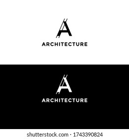 letra monograma arquitectura de logotipo con un estilo minimalista