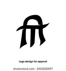 monogram letter AT logo design. letter AT logo for apparel brands. TA or AT logo design for Apparel brand. letter TA apparel logo design template.