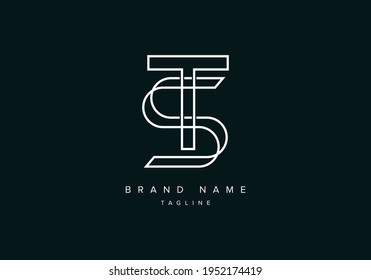 Monogram letter logo icon ST or TS