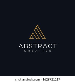 Monogram Letter A Logo Luxury With Thin Black Monogram Outline Contour. Modern Trendy Letter A Design Vector Illustration . Universal geometric symbol