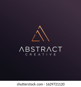 Monogram Letter A Logo Luxury With Thin Black Monogram Outline Contour. Modern Trendy Letter A Design Vector Illustration . Universal geometric symbol