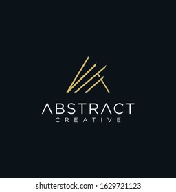 Monogram Letter A Logo Luxury With Thin Black Monogram Outline Contour. Modern Trendy Letter A Design Vector Illustration . Universal geometric symbol