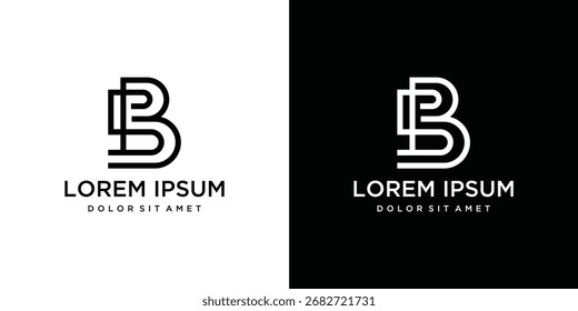 Das Monogramm-Logo besteht aus Linien, einem Design für ein luxuriöses, elegantes und einfaches Geschäft.
