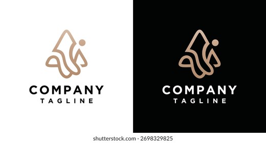 monograma carta logotipo é feito com linhas, um design para um negócio luxuoso, elegante e simples.	