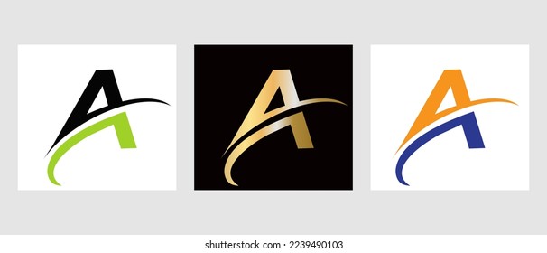 Monograma A Letra Símbolo de logotipo. Plantilla de diseño de logotipo Carta A