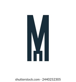Monograma letra M edificio inmobiliario logo vector ilustración plantilla diseño