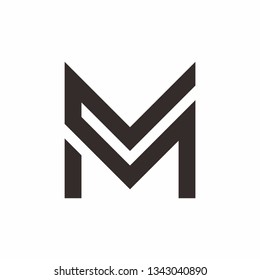 Monogram Letter M Business Company Vector Logo Design