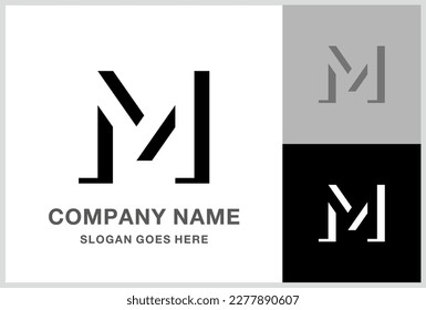 Monogram Letter M Business Company Stock Vector Logo Design Template